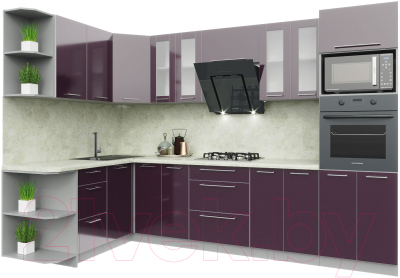 Готовая кухня Интерлиния Мила Пластик 1.68x3.0 левая - фото