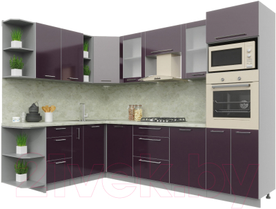 Готовая кухня Интерлиния Мила Пластик 1.88x2.8 левая - фото