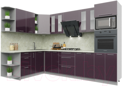Готовая кухня Интерлиния Мила Пластик 1.88x3.0 левая - фото