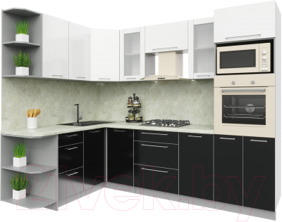 Готовая кухня Интерлиния Мила Пластик 1.68x2.6 левая - фото