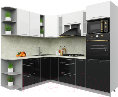 Готовая кухня Интерлиния Мила Пластик 1.88x2.4 левая - фото