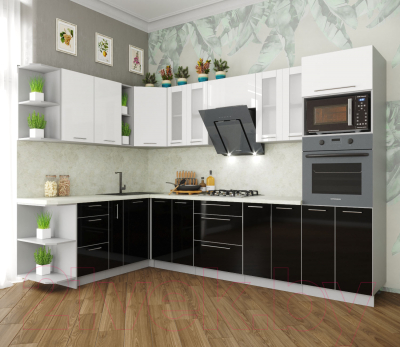 Готовая кухня Интерлиния Мила Пластик 1.88x3.0 левая