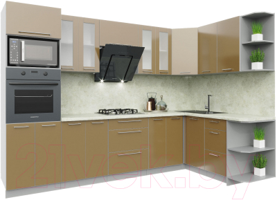 Готовая кухня Интерлиния Мила Пластик 1.68x3.0 правая - фото