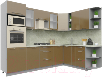 Готовая кухня Интерлиния Мила Пластик 1.88x2.8 правая - фото