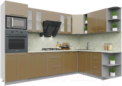Готовая кухня Интерлиния Мила Пластик 1.88x3.0 правая - фото