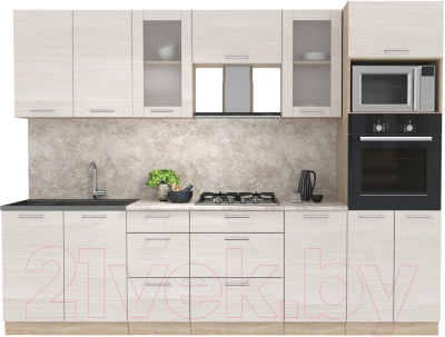 Готовая кухня Интерлиния Мила 2.8 ВТ - фото