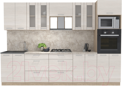 Готовая кухня Интерлиния Мила 3.0 ВТ - фото