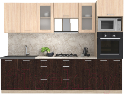 Готовая кухня Интерлиния Мила 2.8 ВТ - фото