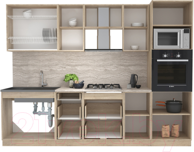 Готовая кухня Интерлиния Мила 2.8 ВТ