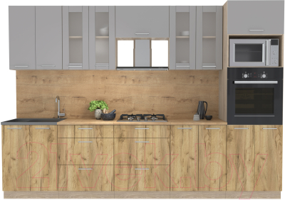 Готовая кухня Интерлиния Мила 3.0 ВТ - фото