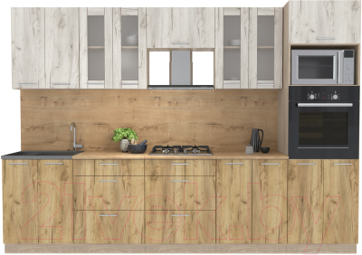 Готовая кухня Интерлиния Мила 3.0 ВТ - фото