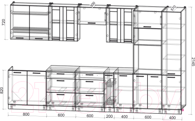 Готовая кухня Интерлиния Мила 3.6 ВТ