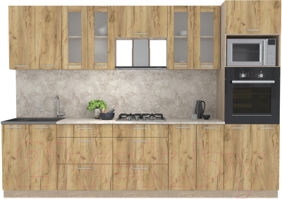 Готовая кухня Интерлиния Мила 3.0 ВТ - фото