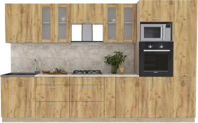 Готовая кухня Интерлиния Мила 3.4 ВТ - фото