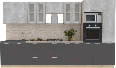 Готовая кухня Интерлиния Мила 3.6 ВТ - фото