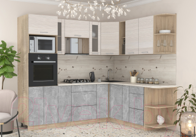 Готовая кухня Интерлиния Мила 1.88x2.4 правая