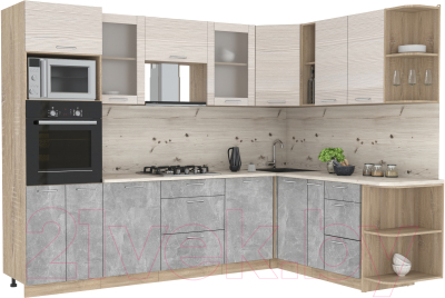 Готовая кухня Интерлиния Мила 1.88x2.8 правая - фото