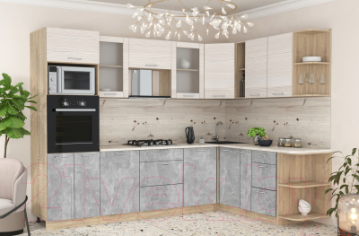 Готовая кухня Интерлиния Мила 1.88x2.8 правая