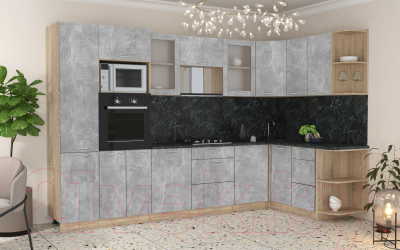 Готовая кухня Интерлиния Мила 1.68x3.2 правая