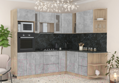 Готовая кухня Интерлиния Мила 1.88x2.4 правая