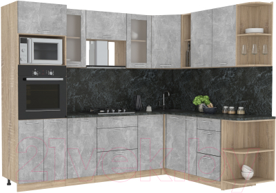 Готовая кухня Интерлиния Мила 1.88x2.6 правая - фото