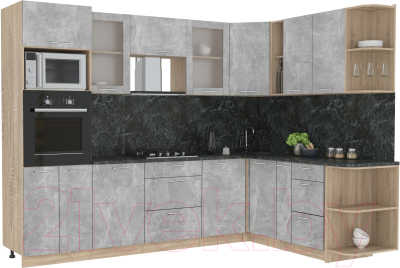 Готовая кухня Интерлиния Мила 1.88x2.8 правая - фото
