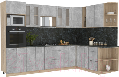 Готовая кухня Интерлиния Мила 1.88x3.0 правая - фото