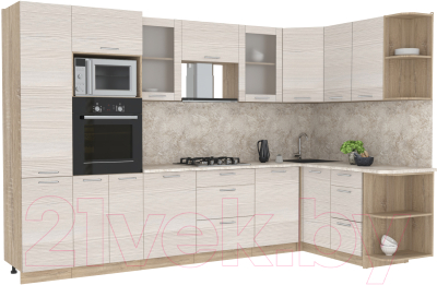 Готовая кухня Интерлиния Мила 1.68x3.2 правая - фото