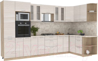 Готовая кухня Интерлиния Мила 1.68x3.4 правая - фото