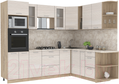 Готовая кухня Интерлиния Мила 1.88x2.6 правая - фото