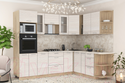 Готовая кухня Интерлиния Мила 1.88x2.6 правая