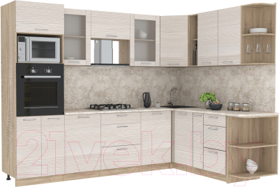 Готовая кухня Интерлиния Мила 1.88x2.8 правая - фото
