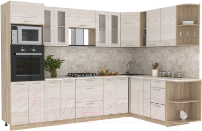 Готовая кухня Интерлиния Мила 1.88x3.0 правая - фото