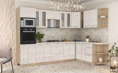 Готовая кухня Интерлиния Мила 1.88x3.0 правая