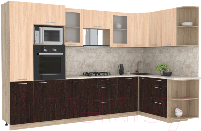 Готовая кухня Интерлиния Мила 1.68x3.2 правая - фото