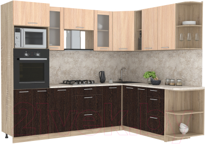 Готовая кухня Интерлиния Мила 1.88x2.6 правая - фото