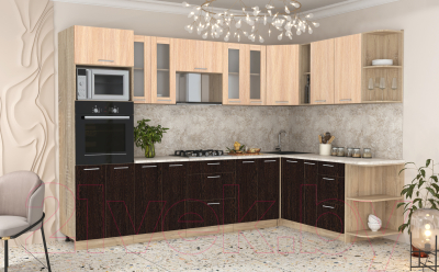 Готовая кухня Интерлиния Мила 1.88x3.0 правая