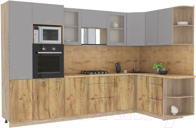 Готовая кухня Интерлиния Мила 1.68x3.2 правая - фото