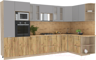 Готовая кухня Интерлиния Мила 1.68x3.4 правая - фото
