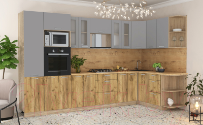 Готовая кухня Интерлиния Мила 1.68x3.4 правая