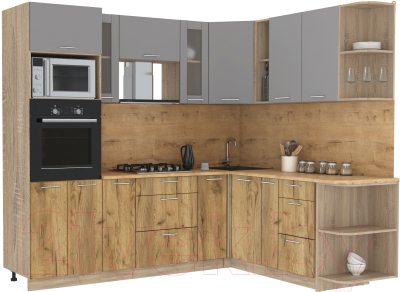 Готовая кухня Интерлиния Мила 1.88x2.4 правая - фото