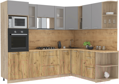 Готовая кухня Интерлиния Мила 1.88x2.6 правая - фото