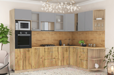 Готовая кухня Интерлиния Мила 1.88x2.8 правая