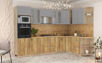 Готовая кухня Интерлиния Мила 1.88x3.0 правая