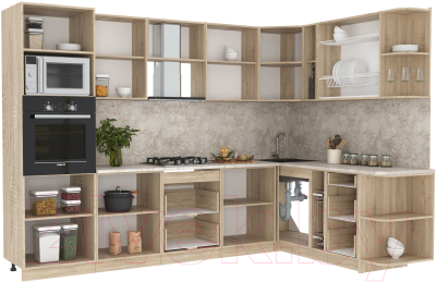 Готовая кухня Интерлиния Мила 1.88x3.0 правая