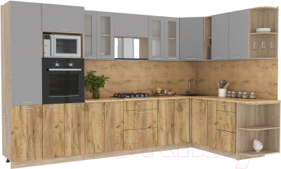 Готовая кухня Интерлиния Мила 1.88x3.4 правая - фото