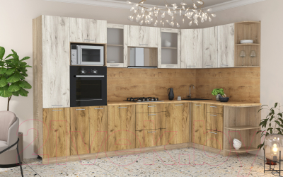 Готовая кухня Интерлиния Мила 1.68x3.2 правая