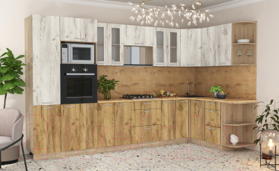 Готовая кухня Интерлиния Мила 1.68x3.4 правая