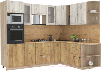 Готовая кухня Интерлиния Мила 1.88x2.6 правая - фото