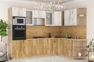 Готовая кухня Интерлиния Мила 1.88x2.8 правая